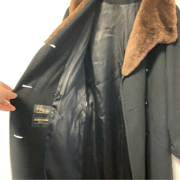 Vintage Camel Hair Opera Coat Black Fur Old Money Nordstrom Womens Medium - Picture 13 of 14